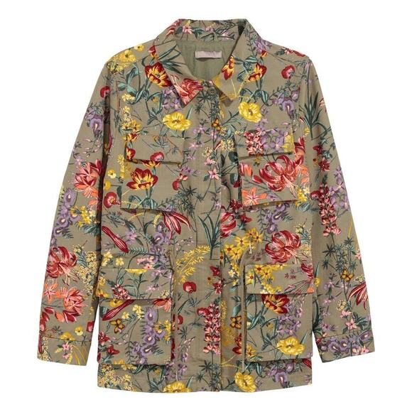 H&M Jackets & Blazers - H&M+ PATTERNED UTILITY JACKET Size US 10/ EURO 40